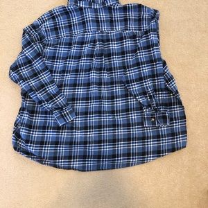 King Size Shirts - Mens soft brushed shirt in blue plaid King Size Shirts - Mens soft brushed shirt in blue plaid